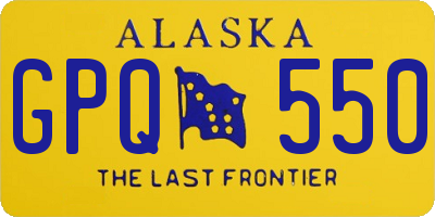 AK license plate GPQ550