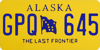 AK license plate GPQ645