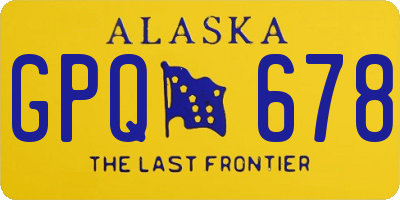 AK license plate GPQ678