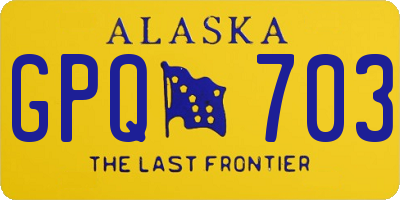 AK license plate GPQ703