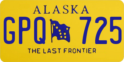 AK license plate GPQ725