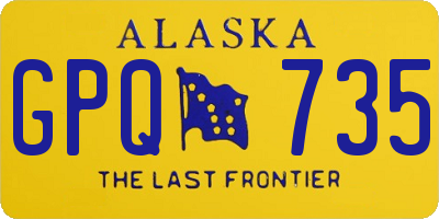 AK license plate GPQ735