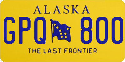 AK license plate GPQ800
