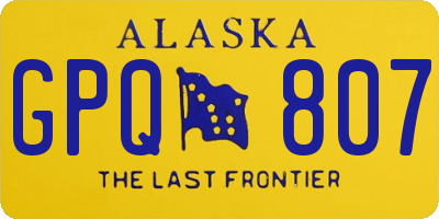 AK license plate GPQ807