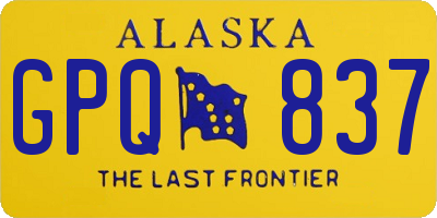 AK license plate GPQ837