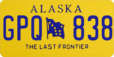 AK license plate GPQ838