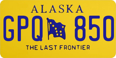 AK license plate GPQ850