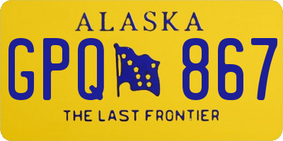 AK license plate GPQ867