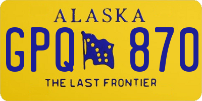 AK license plate GPQ870