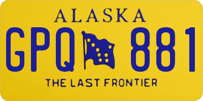 AK license plate GPQ881