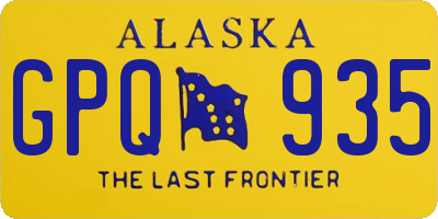 AK license plate GPQ935