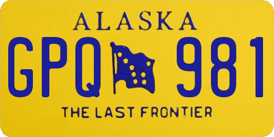 AK license plate GPQ981