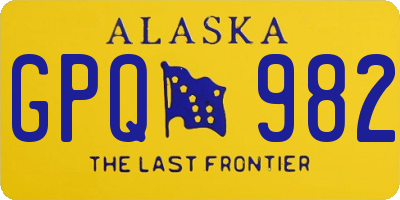 AK license plate GPQ982