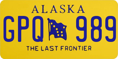 AK license plate GPQ989
