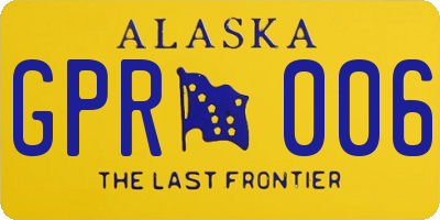 AK license plate GPR006