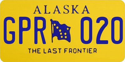 AK license plate GPR020