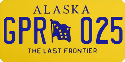 AK license plate GPR025