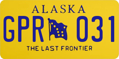 AK license plate GPR031