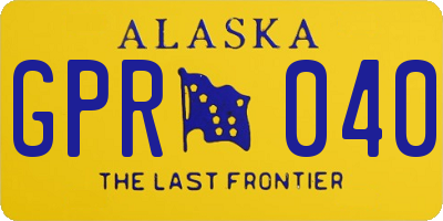 AK license plate GPR040