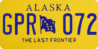 AK license plate GPR072