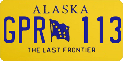 AK license plate GPR113