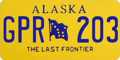 AK license plate GPR203