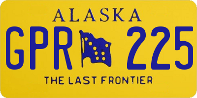 AK license plate GPR225