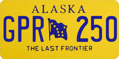 AK license plate GPR250