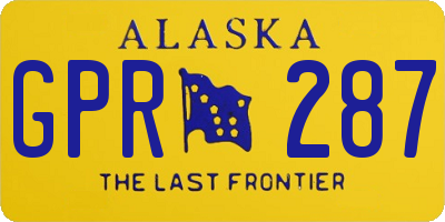 AK license plate GPR287