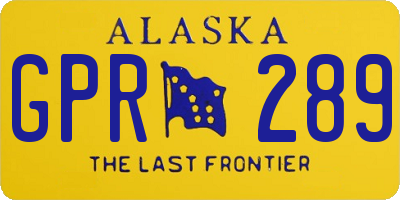 AK license plate GPR289
