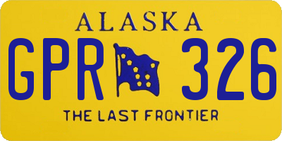 AK license plate GPR326