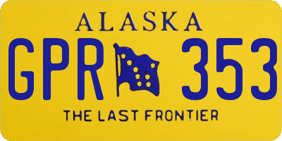 AK license plate GPR353