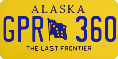 AK license plate GPR360