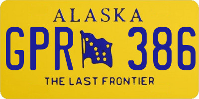 AK license plate GPR386