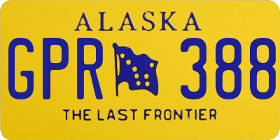 AK license plate GPR388