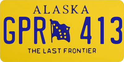 AK license plate GPR413