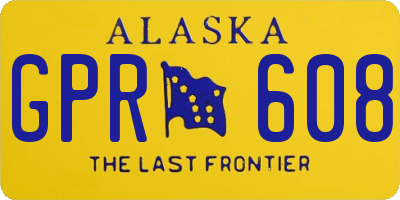 AK license plate GPR608