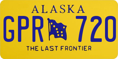AK license plate GPR720