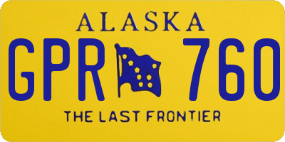 AK license plate GPR760
