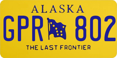 AK license plate GPR802