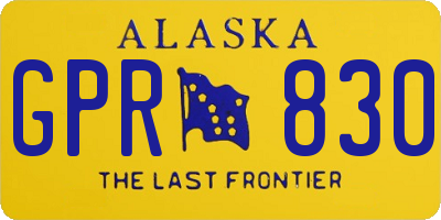 AK license plate GPR830
