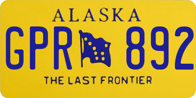 AK license plate GPR892