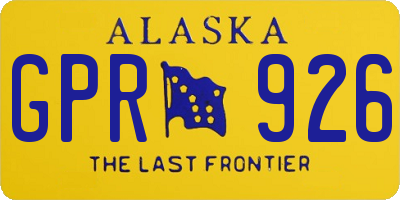 AK license plate GPR926