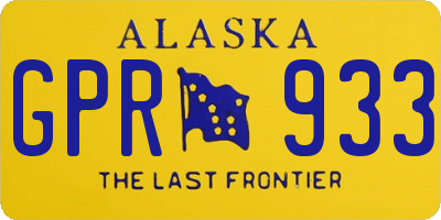 AK license plate GPR933