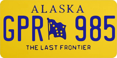 AK license plate GPR985
