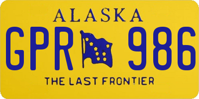 AK license plate GPR986