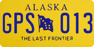 AK license plate GPS013