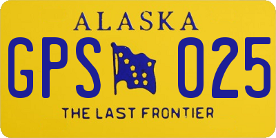 AK license plate GPS025