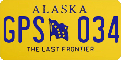 AK license plate GPS034