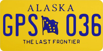 AK license plate GPS036